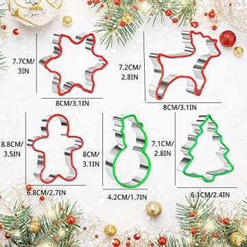 Cthinkaty Christmas Cookie Cutter Set for Holiday Baking