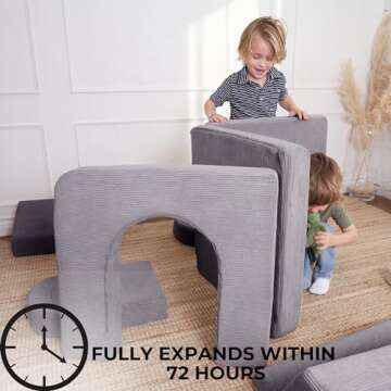 ZICOTO Modular Kids Play Couch for Fun Play Time or Comfy Lounging - The Perfect Toddler Sofa to Boost Creativity and Easily Build Magical Forts and More in Your Playroom/Nursery