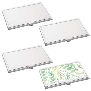 ZUYYON 6 Pcs Sublimation Blank Business Card Holder Metal Organizer for DIY