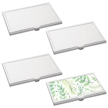 ZUYYON 6 Pcs Sublimation Blank Business Card Holder Metal Organizer for DIY