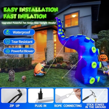16FT Giant Halloween Inflatables Octopus Tentacles