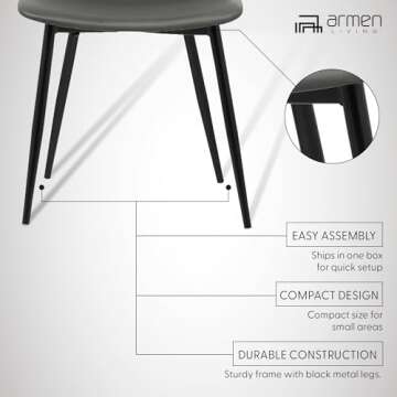 Armen Living Monte Mid Century Modern Dining Accent Chair
