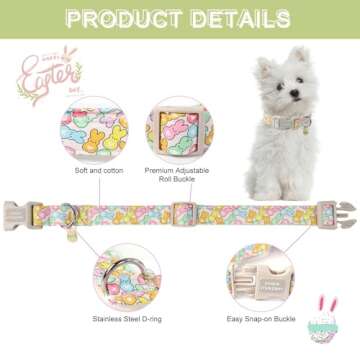 Unique style paws Easter Day Dog Collar Plastic Buckle Collar with Pendant Blue Sports Rabbit Ball E...