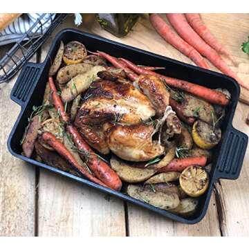 Bayou Classic 7473 Rectangular Cake Pan Ideal For Baking Cornbread Biscuits Cobbler and Deep Dish Pi...