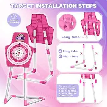 Bow and Arrow Toys for 5 6 7 8 9 10 Years Olds Girls, Archery Set Includes 2 Super Bow with LED Lights, 20 Suction Cups Arrows,Archery Set with Standing Target,3 Target Cans,Gift for Kids