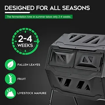 F2C 43 Gallon Dual Chamber Composter for Gardening