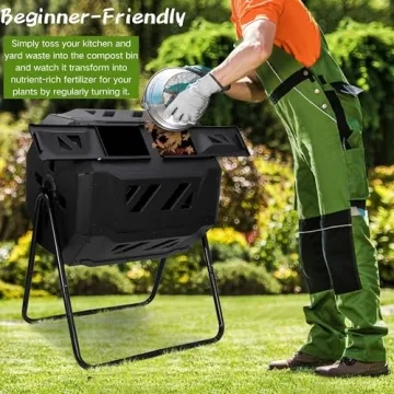 F2C 43 Gallon Dual Chamber Composter for Gardening