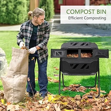 F2C 43 Gallon Dual Chamber Composter for Gardening