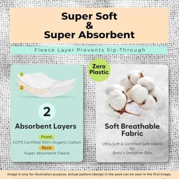 KiddyStar Organic Baby Bibs – Soft, Absorbent Cotton Bandana Bibs for Drooling & Teething – Adju...