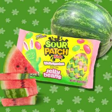 Sweetzo Watermelon Sour Patch Jelly Beans - Limited Edition Easter Treats, 2 Pack (10 oz)