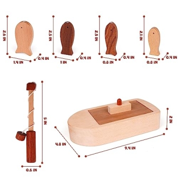 Magnetic Wooden Fishing Game for Toddlers and Kids