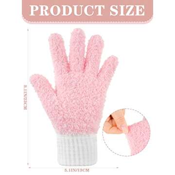 Bencailor 3 Pairs Microfiber Dusting Gloves House Kitchen Cleaning Reusable Dusting Mitt for Windows Blinds Shutters Mirrors(Grass Green, Water Blue, Pink)