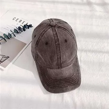 HH HOFNEN Men Women Washed Distressed Twill Baseball Cap Vintage Adjustable Dad Hat