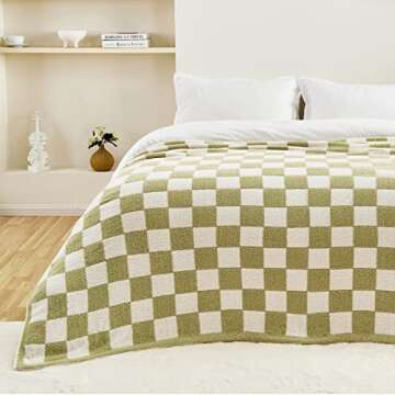 CozeCube Ultra Soft Checkered Throw Blanket 60x80