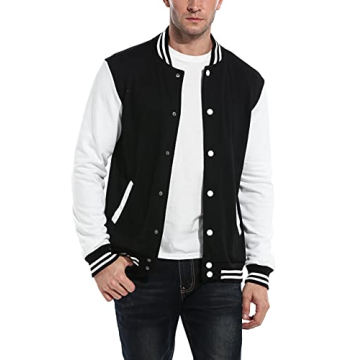 Coofandy Men's Varsity Baseball Jacket - Lightweight Stylish Bomber