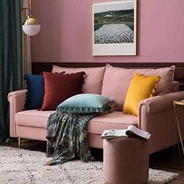 MIULEE Velvet Decorative Pillow Covers with Tassels