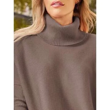 LILLUSORY Oversized Turtleneck Pullover Sweater - Cozy, Stylish Winter Top
