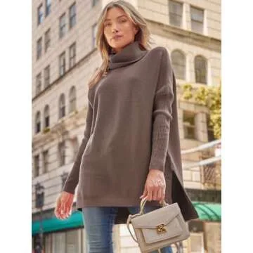 Shop LILLUSORY Oversized Turtleneck Pullover Sweaters