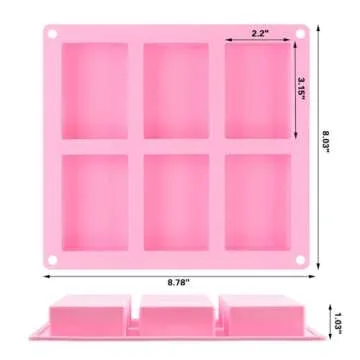 SJ Rectangle Silicone Molds - 6-Cavity 4oz Bar Molds