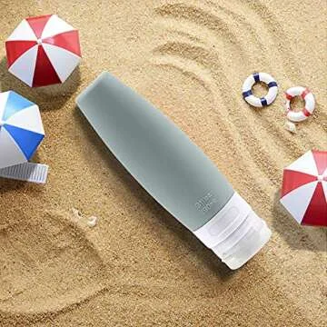 SYNORTTH Silicone Travel Bottles - Refillable Toiletry Containers, 4-Pcs Set with TSA Approved EVA Bag, Leak Proof Squeezable and Portable Travel Bottles Set for Traveling, 3oz/ 90ml