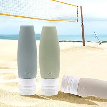 SYNORTTH Silicone Travel Bottles - Refillable Toiletry Containers, 4-Pcs Set with TSA Approved EVA Bag, Leak Proof Squeezable and Portable Travel Bottles Set for Traveling, 3oz/ 90ml