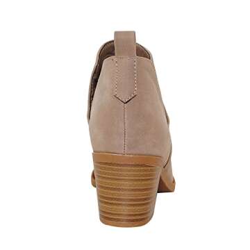 TRENDSUP Ankle Boots for Women Chelsea Square Toe Chunky Low Heel Booties Comfortable Slip on Short Boots