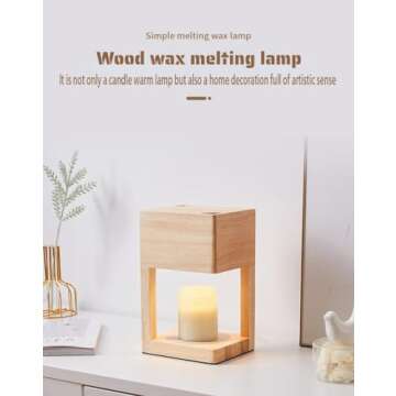 Wooden Candle Warmer Lamp Adjustable with Timer and Bulbs