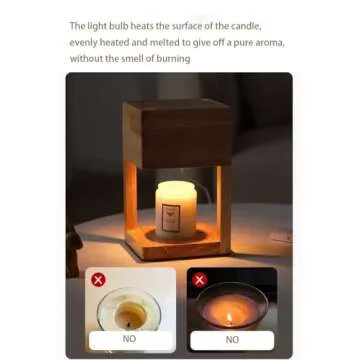 Wooden Candle Warmer Lamp Adjustable with Timer and Bulbs