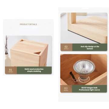 Wooden Candle Warmer Lamp Adjustable with Timer and Bulbs