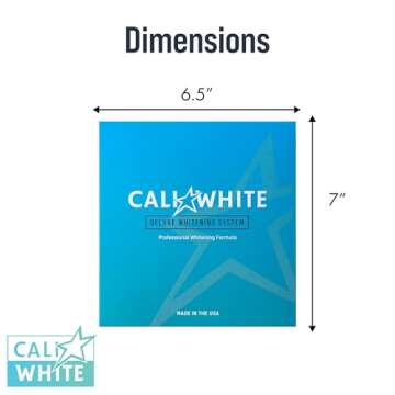 Cali White Teeth Whitening Strip Kit with LED Light and Batteries - Organic Peroxide Teeth Whitening Gel - Set of White Strips - 2x5ml Syringes, Thermoform Whitening Kit Trays and Case