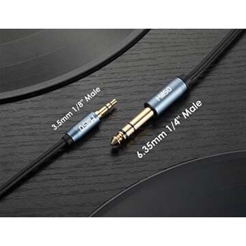 MillSO 6.35mm Male 1/4 to 3.5mm Male 1/8 TRS Stereo Audio Cable - Great for Musicians! 8 ft Long