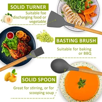 Silicone Cooking Utensil Set 35 Pcs by Fungun for Kitchen