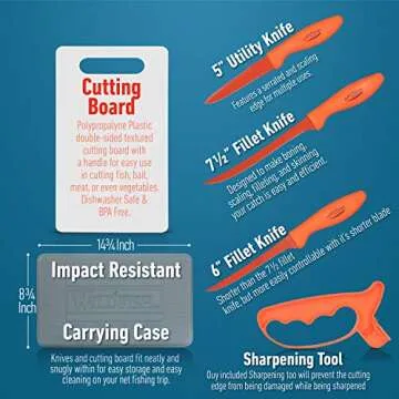 Flex Fillet Fishing Cutlery Set with Knives and Case