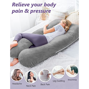 Meiz U-Shaped Pregnancy Body Pillow with Zipper Cover
