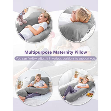 Meiz U-Shaped Pregnancy Body Pillow with Zipper Cover