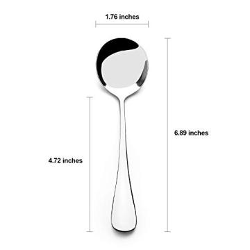 AmoVee Stainless Steel Soup Spoons Set of 8 for All Occasions