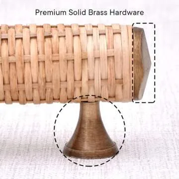 Indian Shelf Decorative Brass Rattan Drawer Pulls Bolt to Bolt 9cm Boho Wooden Cabinet Handles Unique Dresser Door Handles Interior- 2 Piece (Style 5)