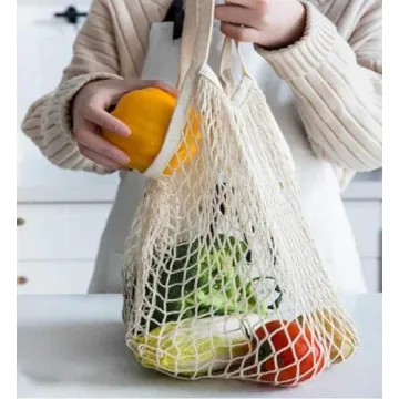 Portable Reusable Grocery Bags Eco-Friendly Cotton Mesh