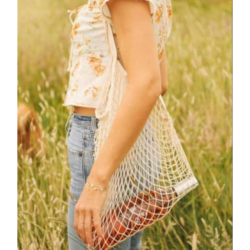 Portable Reusable Grocery Bags Eco-Friendly Cotton Mesh
