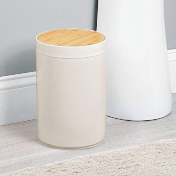 mDesign Round Trash Can - Stylish & Compact Wastebasket