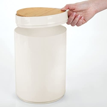 mDesign Round Trash Can - Stylish & Compact Wastebasket