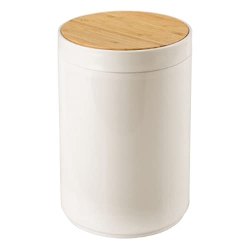 mDesign Round Trash Can - Stylish & Compact Wastebasket