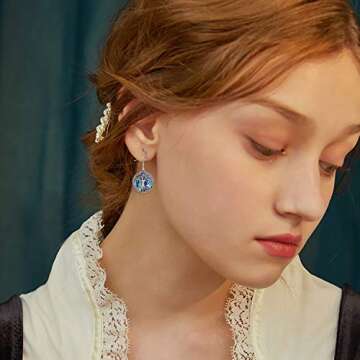 POPLYKE Celtic Tree of Life Earrings for Women Sterling Silver Celtic Knot Family Tree Abalone Shell...