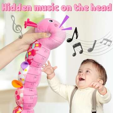 LIGHTDESIRE Baby Toys Musical Caterpillar,Infant Stuffed Animal Toys with Crinkle and Rattles,Soft S...
