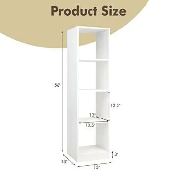 Tangkula 5-Tier Open Bookshelf with Anti-toppling Device