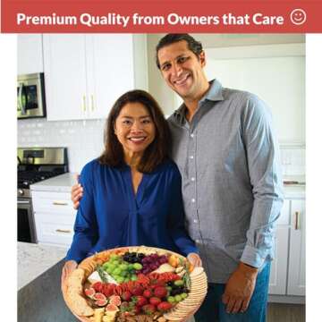 Large Charcuterie Board - 17 in, Round Charcuterie Boards Extra Large, Large Cheese Board, Round Cheese Board Set, Charcuterie Tray, Cheese Tray, Beautiful Charcuterie Boards Gift for Mom