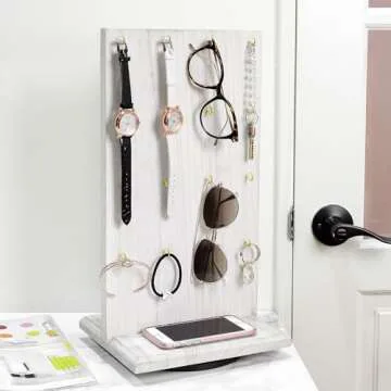 Ikee Design Wooden Rotating Two-Sided Jewelry Display Stand