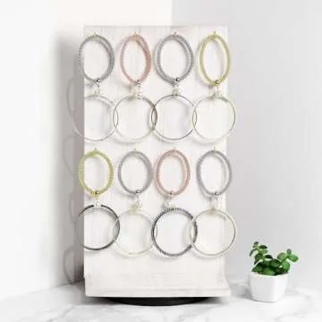 Ikee Design Wooden Rotating Two-Sided Jewelry Display Stand