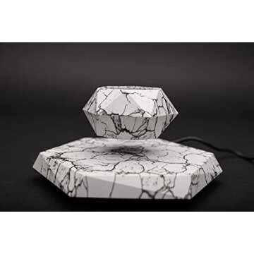 BandD Plant Pot for Succulents, air Bonsai & air Plants. Planter for Home, Office & Desk Decor. Magnetic Floating Levitating Display. (Marble)