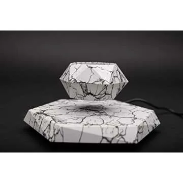 BandD Plant Pot for Succulents, air Bonsai & air Plants. Planter for Home, Office & Desk Decor. Magnetic Floating Levitating Display. (Marble)